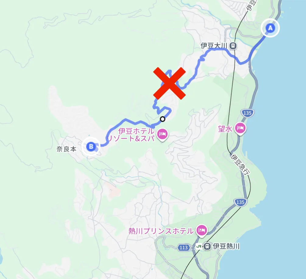 NGルート案内図